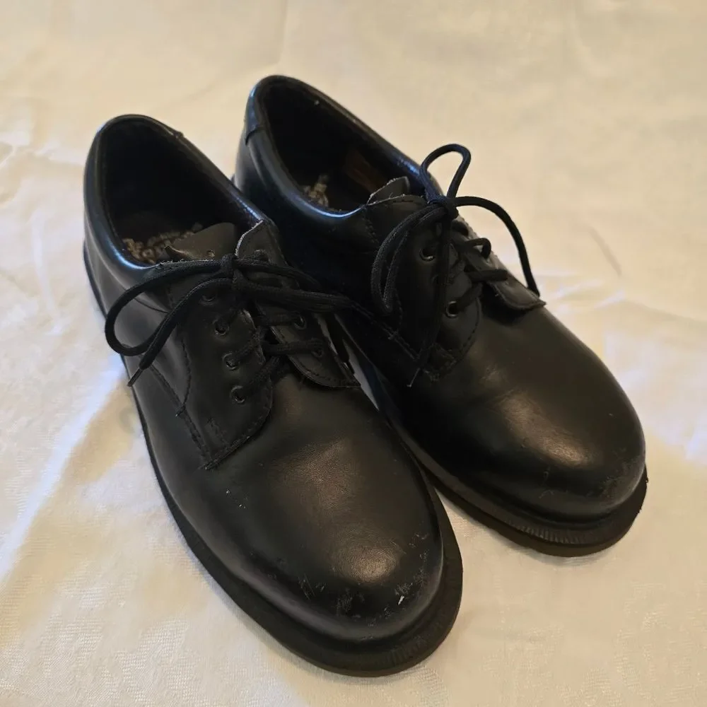 DR MARTENS 2215 Safety‎ Steel Shoe Size 7 Mens Black Distressed